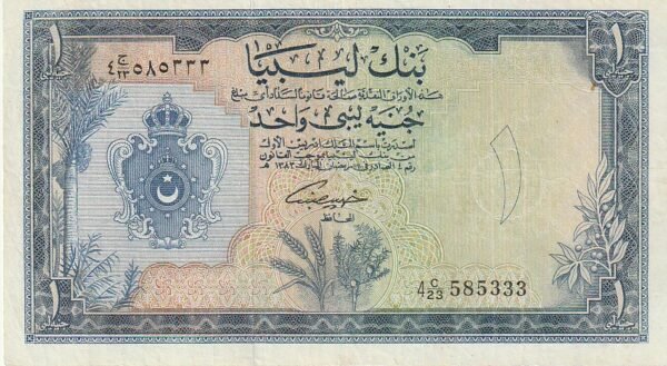 Libya LBY-P-25, 1 Pound, , Nº.- 4/C-23/585333, AH-1382, VF