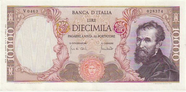 Italia ITA-P-97e, 10.000 Lire, 8-Junio-1970, Nº.-028374/V0463, XF