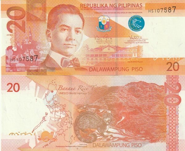 Filipinas, PHI-P-206a(16J), 20 Piso, 2016J, UNC