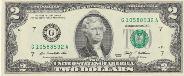 Estados Unidos USA-P-515a "G", 2$, Chicago IL, 2009, UNC