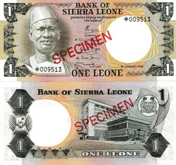 Sierra Leona SLN-P-5b Specimen, 1 Leone, 1-Enero-1978, UNC