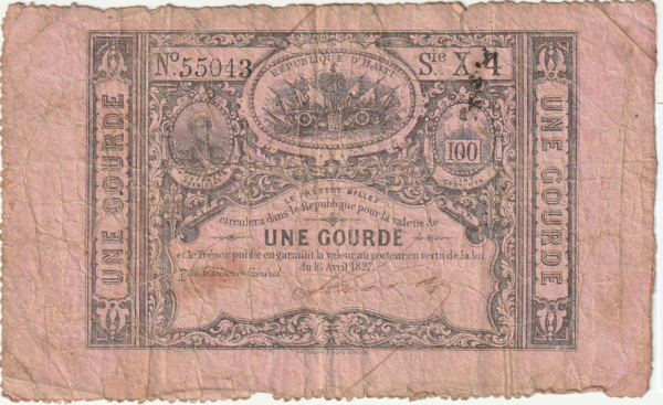 Haiti HAI-P-41, 1 Goudes, 1859/67, Nº 55043, Look Scans, Fine