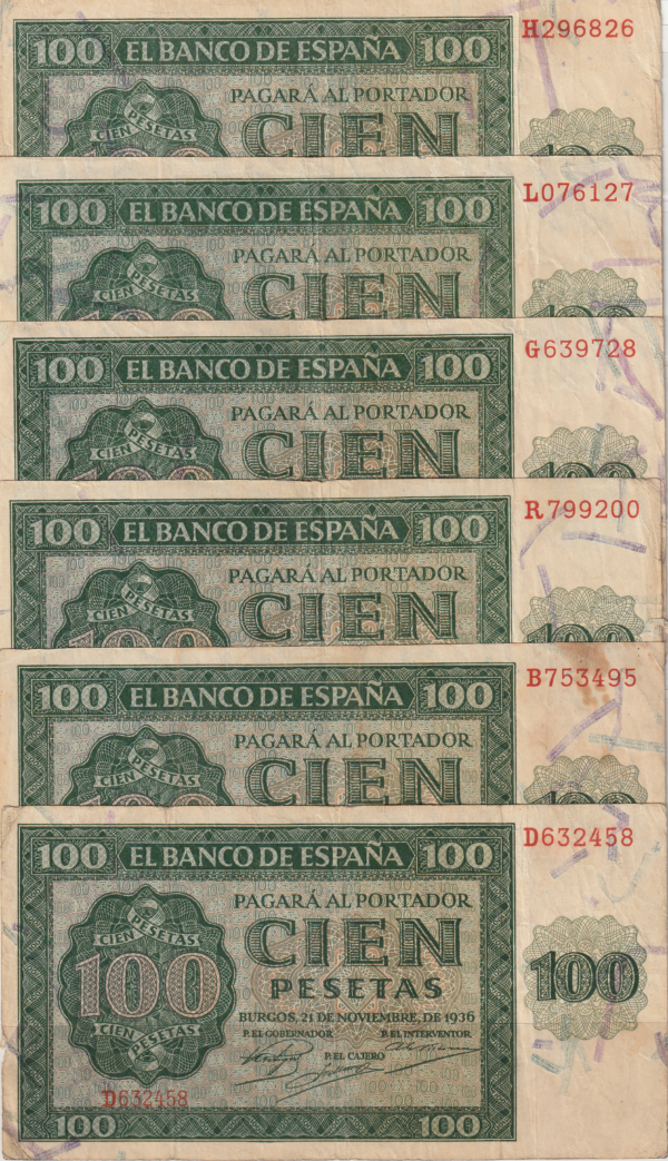 España ESP-P-101, 100 Ptas., 21-Noviembre-1936, VF-