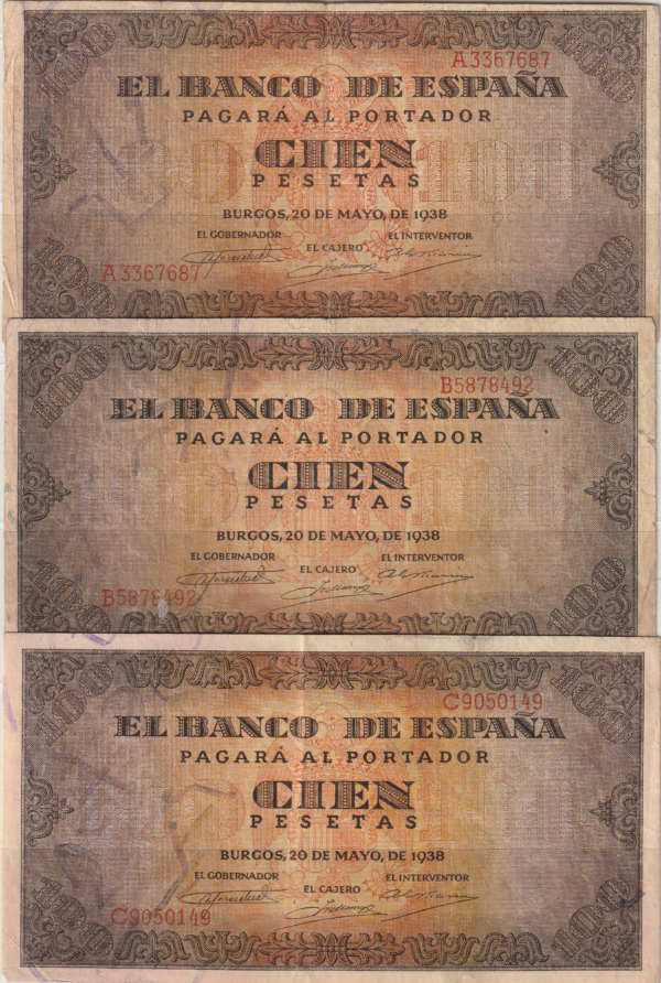 España ESP-P-113, 100 Ptas., 20-Mayo-1938, VF-