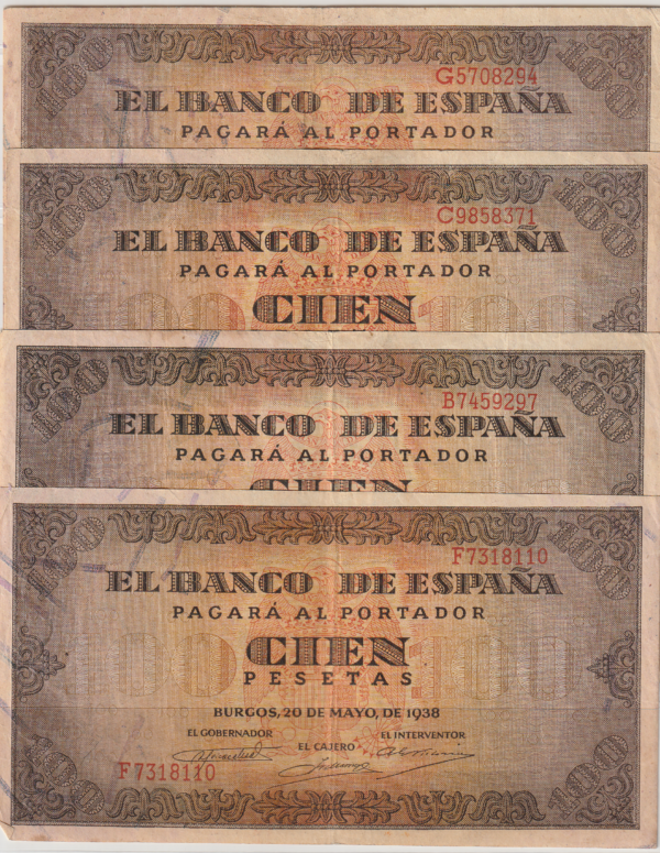 España ESP-P-113, 100 Ptas., 20-Mayo-1938, VF+