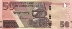 Zimbabwe ZBW-P-W105, 50$, 2020, Rev. Busto de Esclavo, UNC