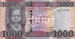 Sudán del Sur SSU-P-W17, 1.000 Pounds, 2020, UNC