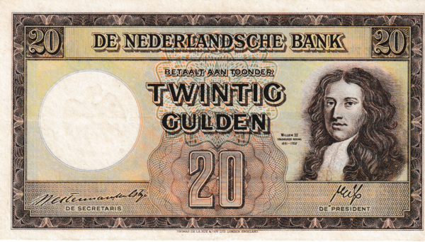 Holanda- NET-P-76, 20 Gulden, 7-Mayo-1945, Nº.-IAZ774176, Look Scand, XF++