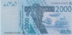 W.A.St. Côte de Ivore "A"-P-116A(19), 2.000 Fcos. CFA, 2003(19), UNC