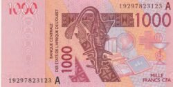 W.A.St. Côte de Ivore "A"-P-115A(19), 1.000 Fcos. CFA, 2003(19), UNC