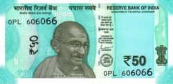 India IDI-P-111(22), "L", 50 Rupees, 2022, Gandhi, UNC