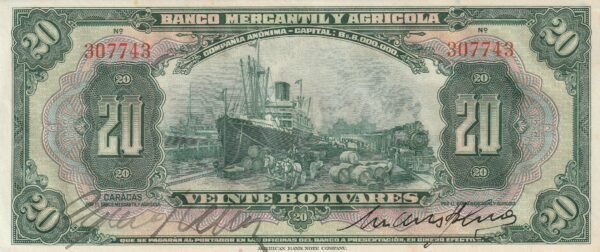 Venezuela VNZ-P-S232r1, 20 bolívares, Specimen, 1929, Look Scand, UNC