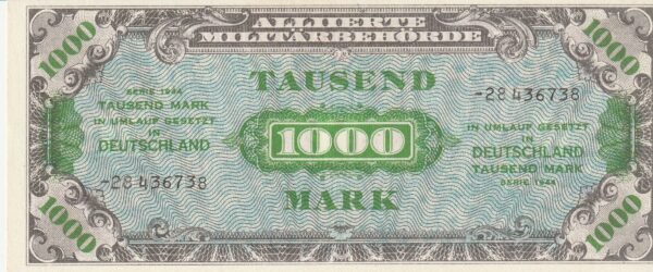 Alemania GER-P-198b, 1.000 Mark, Nº.- -28 436738, 1944, aUNC