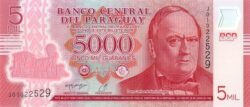 Paraguay PAR-P-234(22),  5.000 Guaraníes, 2022, D. Carlos Antº. López, Polímero, UNC