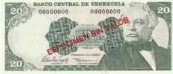 Venezuela VNZ-P-63f Spec, 20 Bolivares, 1998, UNC