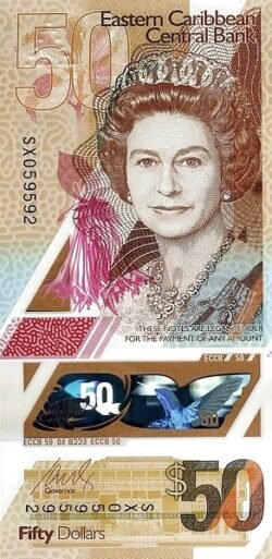 Estados Caribe ECS-P-W59, 50$, 2019, Polímero, UNC