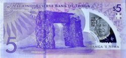 Tonga TNG-P-W51, 5 Pa'anga, ND-2023, Polímero, UNC