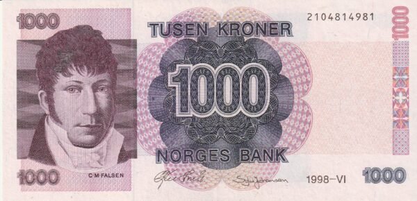 Noruega, NOR P-45b(98), 1.000 Kroner, 1998, aUNC