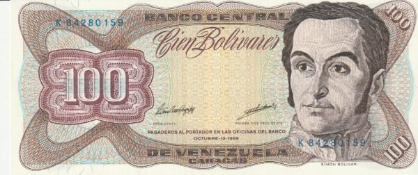 Venezuela VNZ-P-66g, 100 Bolivares, 13-Octubre-1998, UNC
