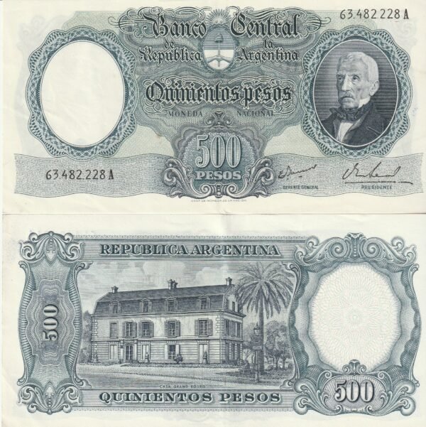 Argentina ARG-P-278(4), 500 Pesos, ND-1964/69,  Look Scand, XF+,