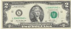 Estados Unidos USA-P-538 "L" San Francisco, 2$, 2013,  Look Scand, UNC