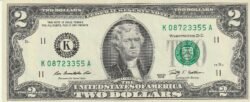 Estados Unidos USA-P-530A "K" Dallas, 2$, 2009,  Look Scand, aUNC/XF