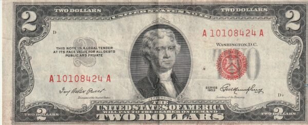 Estados Unidos USA-P-380, 2$, 1953, Nº A10108424A, Look Scand, VF++