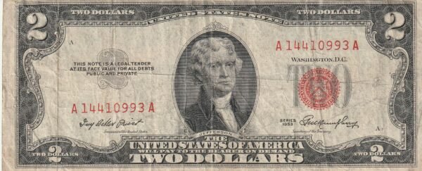 Estados Unidos USA-P-380c, 2$, 1953, , Look Scand, VF