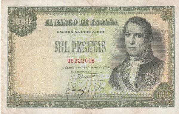 España ESP-P-138, 1.000 Ptas., 1949, Marqués de Santillán, Nº 05322648, Look Scand, VF