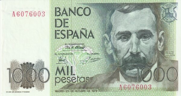 España ESP-P-158, 1.000 Ptas., 1979, Serie A, Benito P. Galdós, Look Scand, aUNC