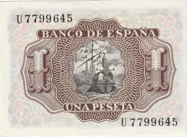 España ESP-P-144, 1 Pta., 1953, Serie "u", Marqués de Santa Cruz,  UNC