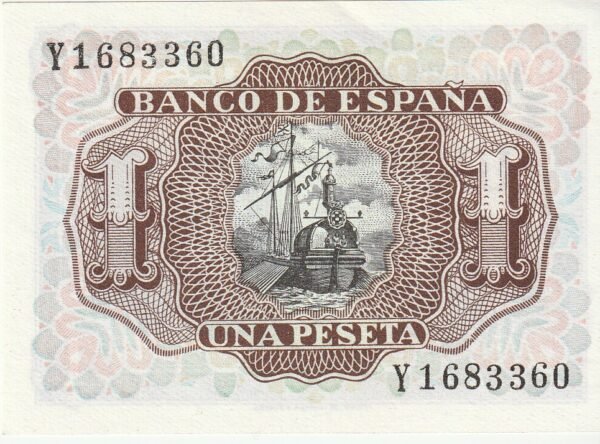 España ESP-P-144, 1 Pta., 1953, Serie "Y", Marqués de Santa Cruz, UNC