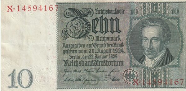 Alemania GER-P-180a, 10 Parcos, 1929, Look Scand, VF+