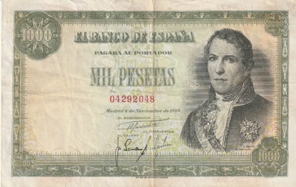 España ESP-P-138, 1.000 Ptas., 1949. Nº 04292048, Look Scand, VF