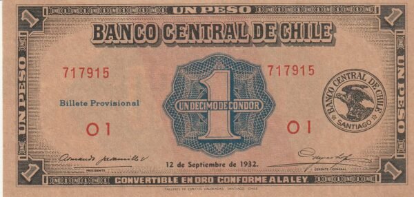 Chile CHL-P-88a, 1 Décimo de Condor, 12-Sept.-1932, Look Scand, UNC