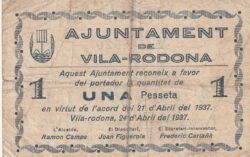 España ESP-Vila-Rodona, 1 Pta., 1937, Nº 1820, Look Scand, VF