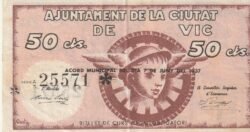 España ESP-Vic, 50 Ctmos., 1937, Nº 25571, Look Scand, XF