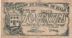 España ESP-Rialb, 10 Ctmos., 1937, Nº  22870, Look Scand, Fine