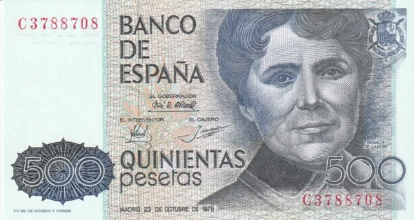 España ESP-P-157, 500 Ptas., 1979, Serie C, Rosalía de Castro, UNC