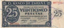 España ESP-P-99, 25 Ptas., Burgos, Nº-O-877041, Look Scand, VF+