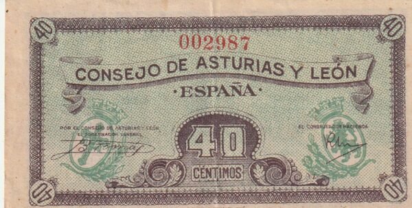 España ESP-P-S602, 40 Ctmos., ND-1936, Consejo Asturias y León, Look Scand, XF-