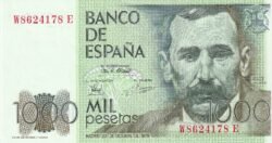 España ESP-P-158, 1.000 Ptas., 1979, Serie w/e, Benito P. Galdós, Look Scand, UNC
