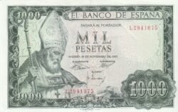 España ESP-P-151(Guerra 520), 1.000 Ptas., Nº L2941075, 15-Nov.-1965, Look Scand, XF