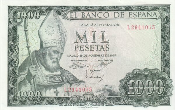 España ESP-P-151(Guerra 520), 1.000 Ptas., Nº L2941075, 15-Nov.-1965, Look Scand, XF