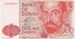 España ESP-P-159"A", 2000 Ptas., 1980, Juan Ramón Jimènez, Serie A, Look Scand, XF