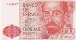 España ESP-P-159, 2000 Ptas., 1980, Juan Ramón Jimènez, Sin Serie Nº 9460637, Look Scand, aUNC
