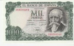 España ESP-P-154 "3X", 1.000 Ptas., Serie 3X, José Echegaray, UNC