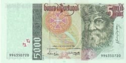 Portugal PTG-P-190b(3), 5.000 Escudos, 12-Sept.-1996, Look Scand, aUNC