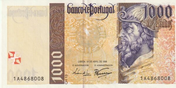 Portugal PTG-P-188a(2), 1.000 Escudos, 18-Abril-1996, Nº 1A4868008, Look Scand, VF+