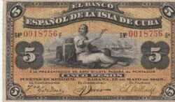 Cuba CUB-P-48a, 50 Ctvos., 1896, Look Scand, XF